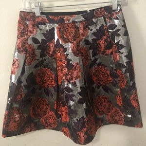 Metallic Floral Skirt